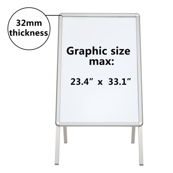 Winado SingleSided AFrame Whiteboard Sign, A Type, 33 Mm